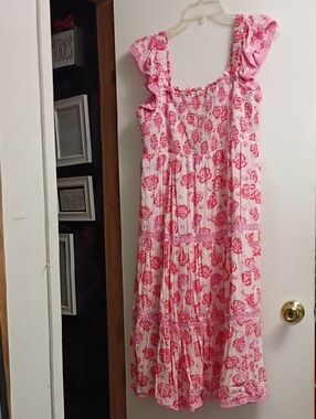 Sail to Sable Pink Floral Tiered Sundress